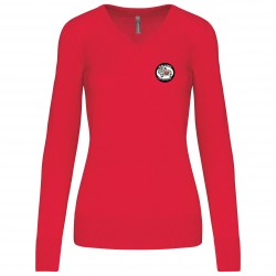 Pull col V Femme Auto-rétro