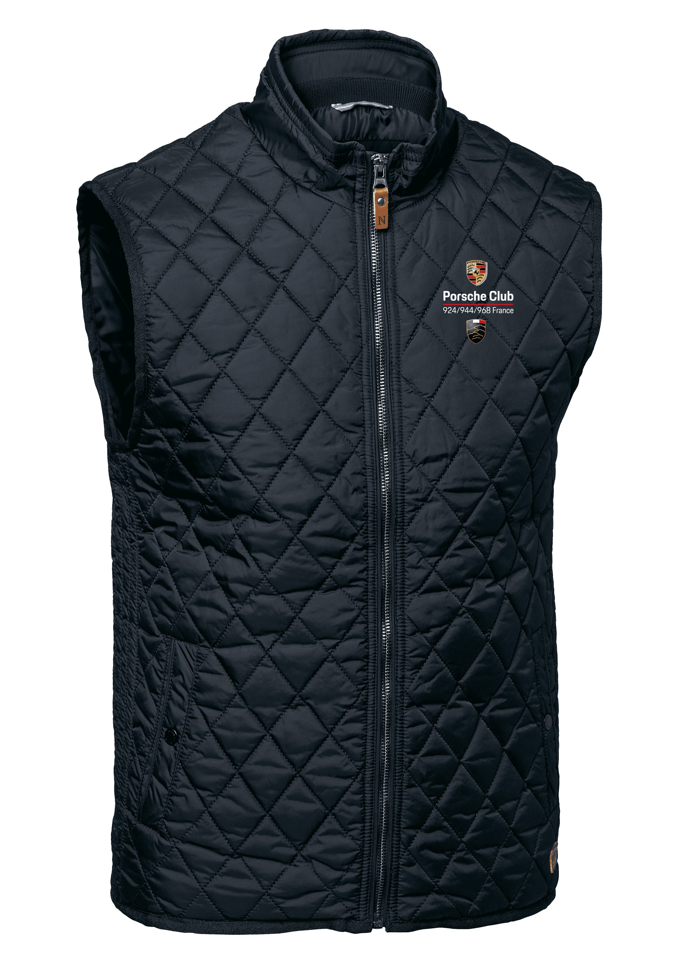 bodywarmer premium luxe matelassé avec broderie porsche homme