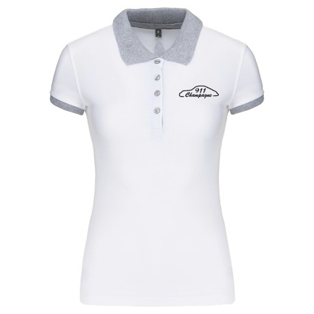 Polo bicolore femme Champagne