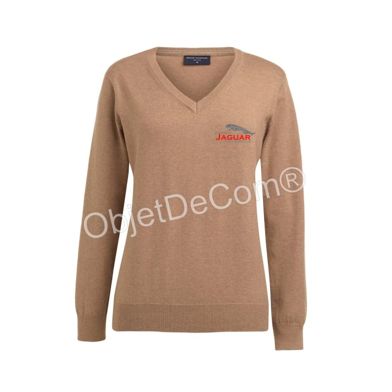 Pull col V Merino Femme Jaguar