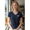 Tee shirt maille piquée Col V Femme Flat6 Club – Flat6 Club