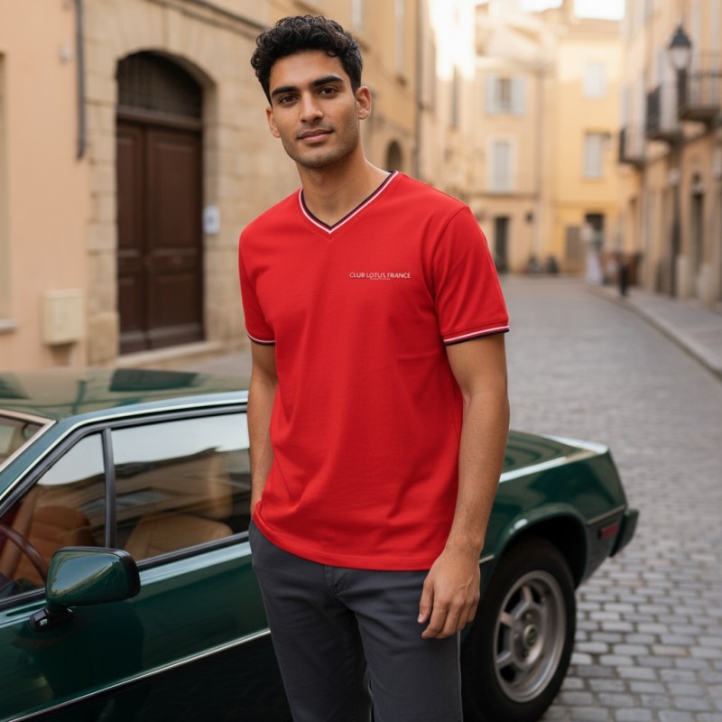 tee shirt maille piquée polo homme personnalisé broderie lotus