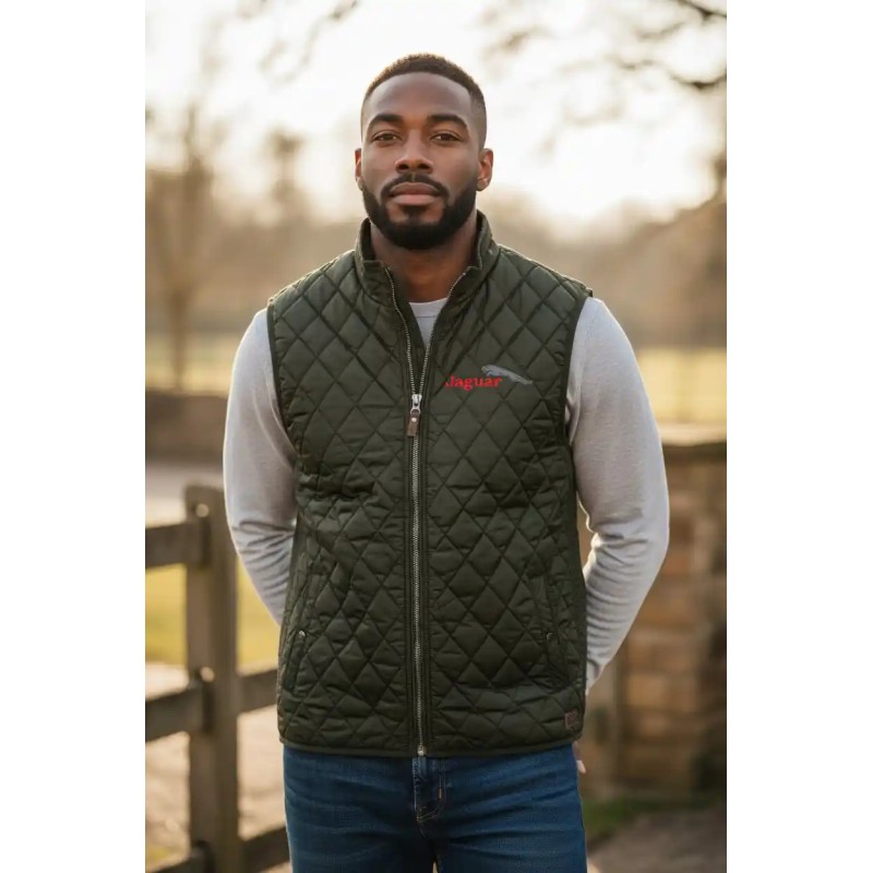bodywarmer gilet sans manches homme personnalisé broderie Jaguar