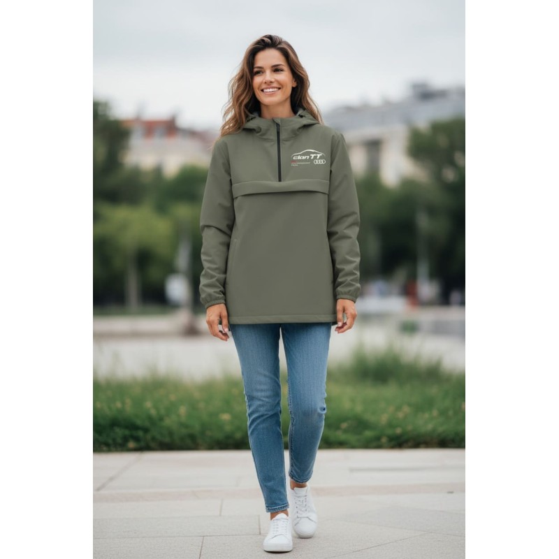 Veste coupe-vent imperméable écoresponsable quart zip unisexe Audi Clan TT