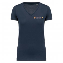 Tee shirt Supima col V Femme Bourgogne