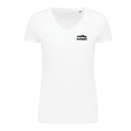 Tee shirt Supima col V Femme Traction