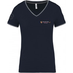 Tee shirt maille piquée Col V femme