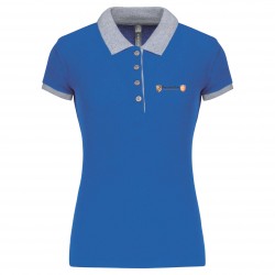 Polo bicolore piqué Femme Normandie