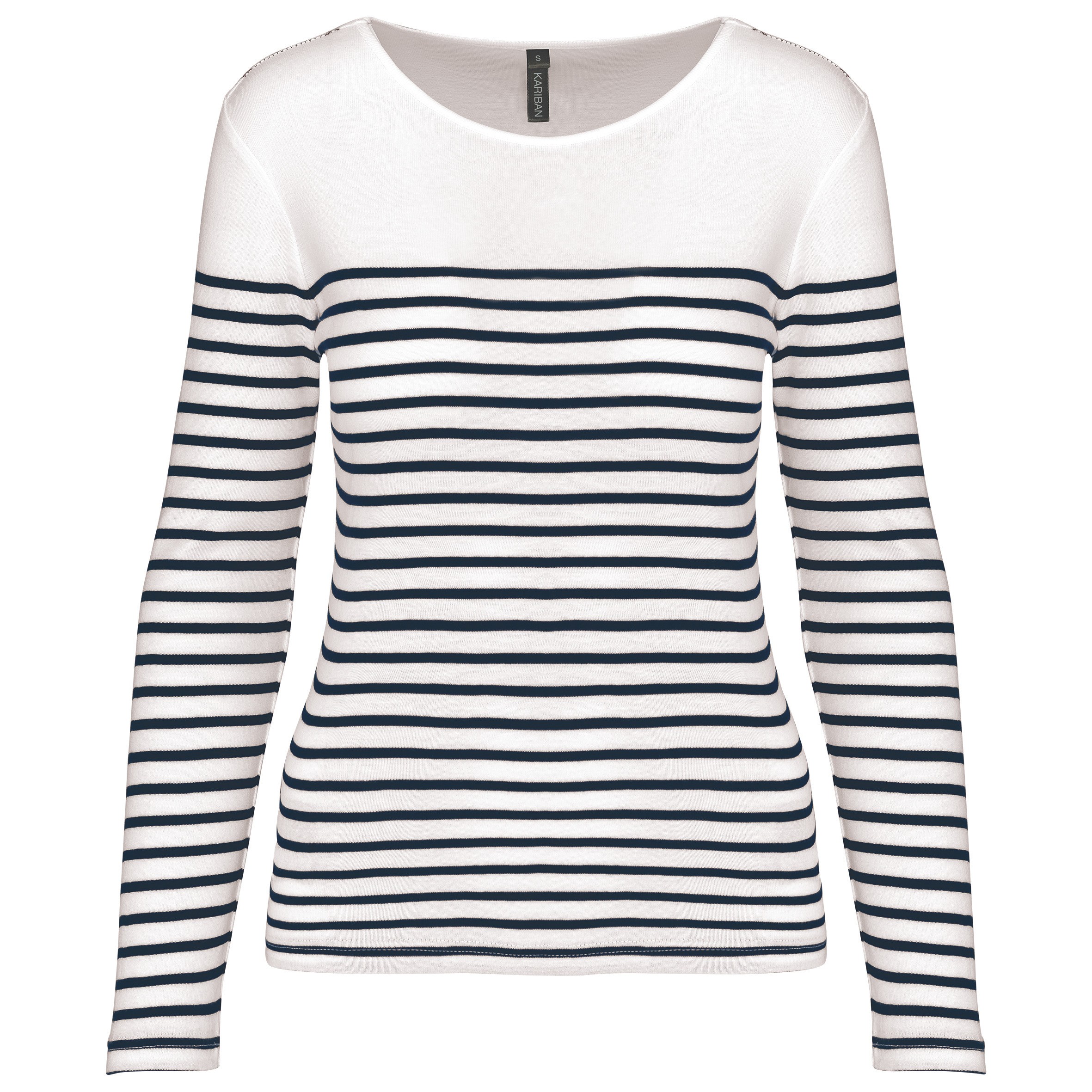 White / Navy Stripes